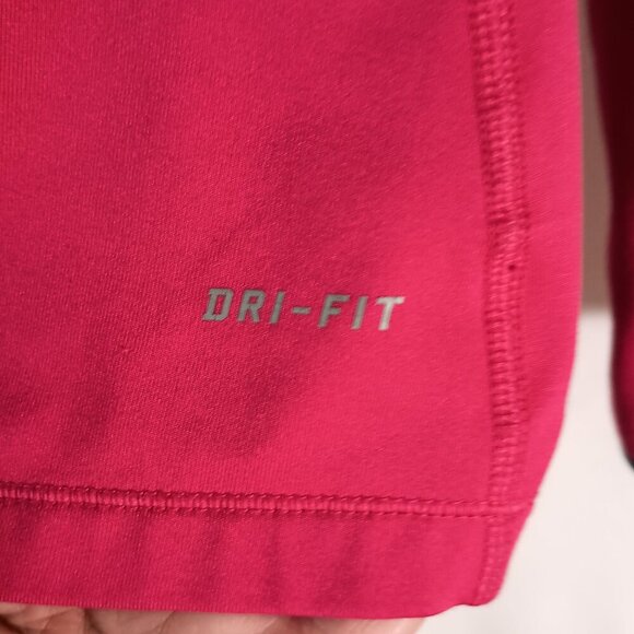 Nike Pro Dri-FIT Cowl Neck Hoodie Pink Cerise Women’s Size M Lightweight - Picture 2 of 7
